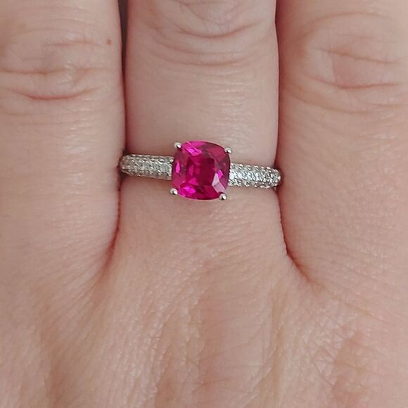 2.2 Carat Ruby Ring 925 Sterling Silver - Picture 4 of 12